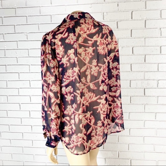 Zara Women’s Studded Flower Print Blouse - Picture 4 of 5
